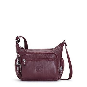 Kipling Gabbie Small Metallic Crossbody Bags Burgundy Lacquer | AU 1144BE